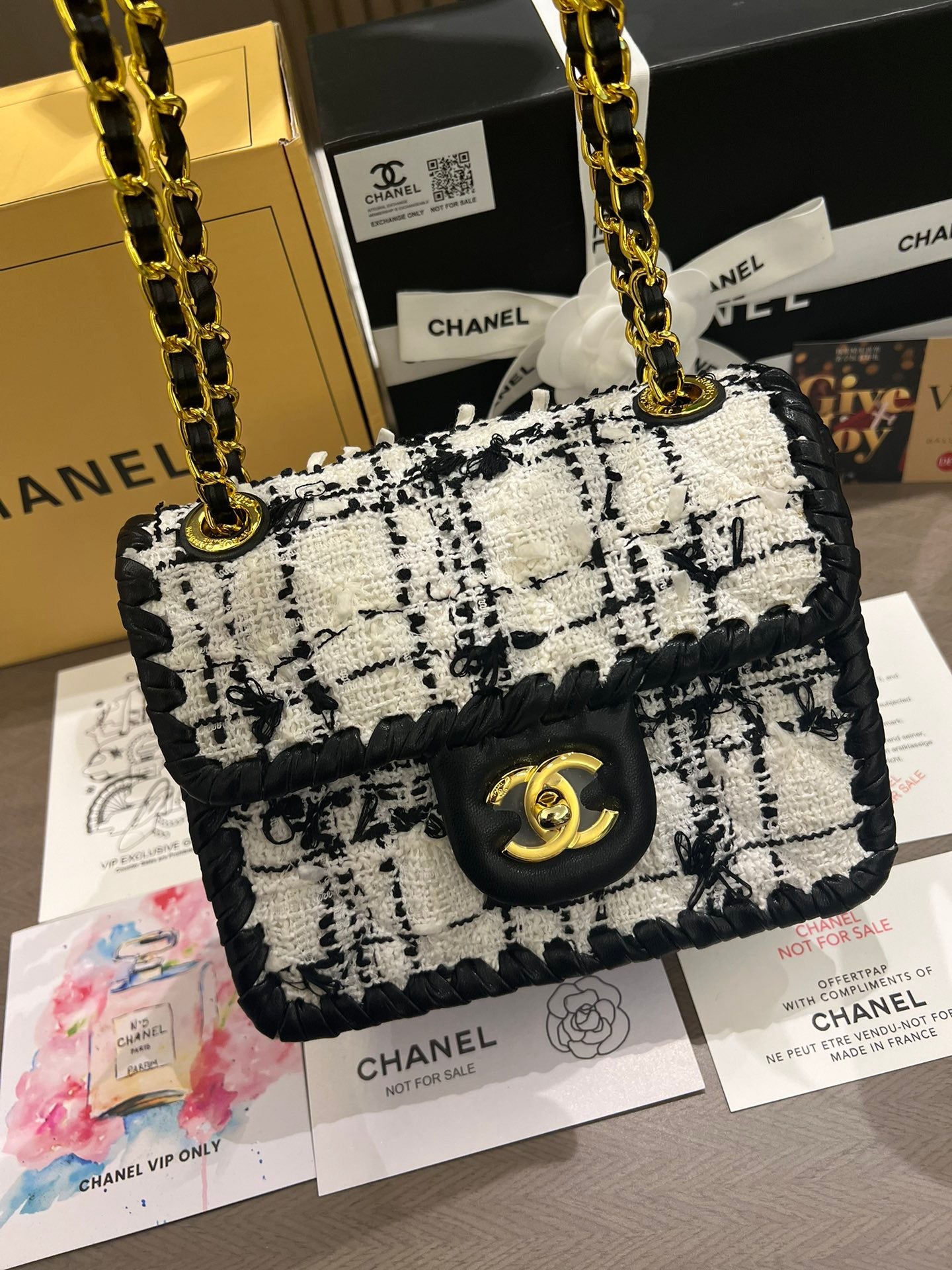 Tweed Crossbody Mini rectangle Bag