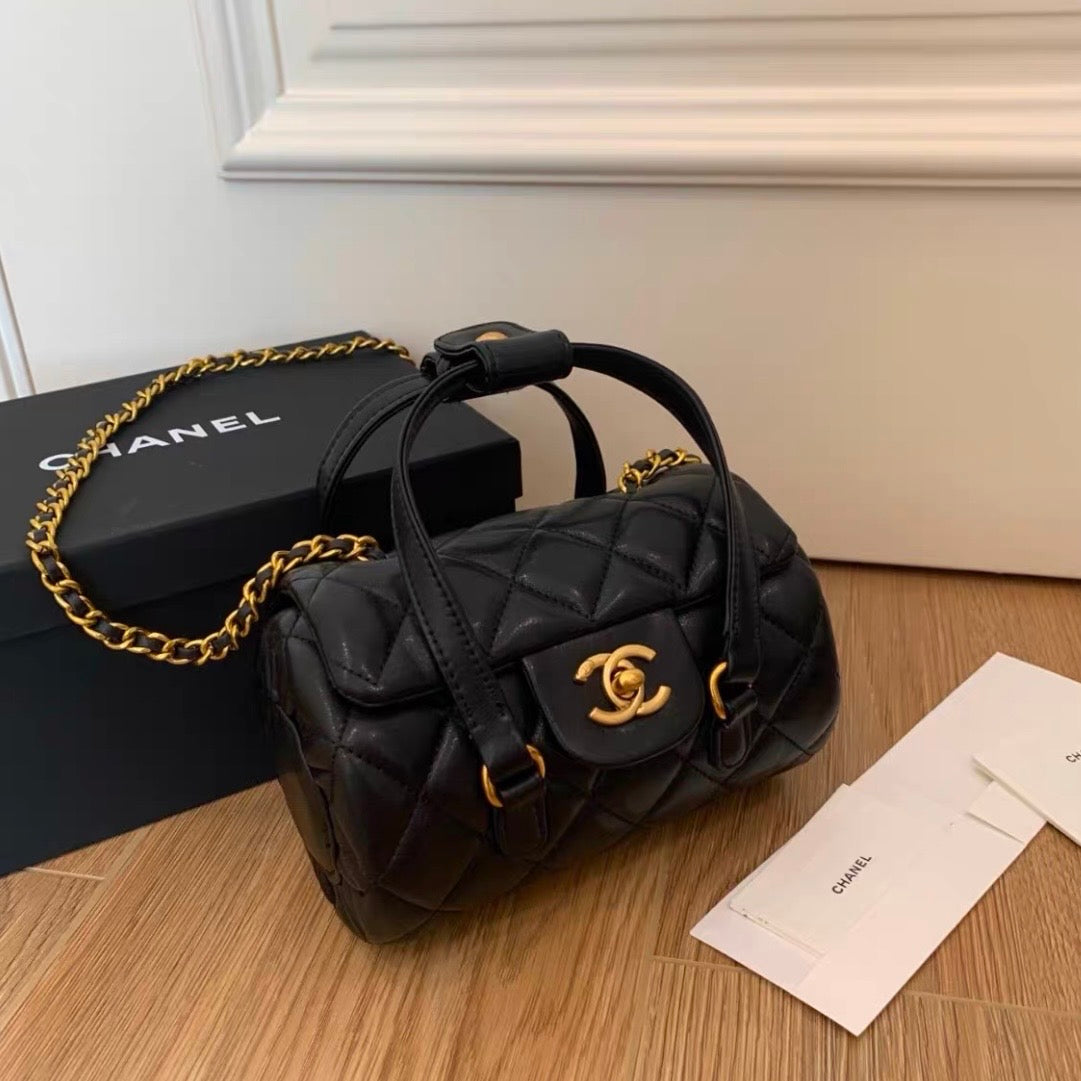 Leather mini Bowling Bag