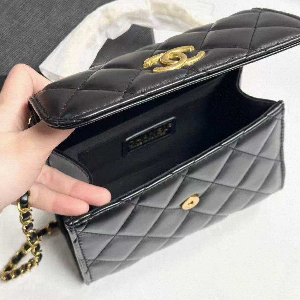 Small Flap Bag with cc Pearl Handle