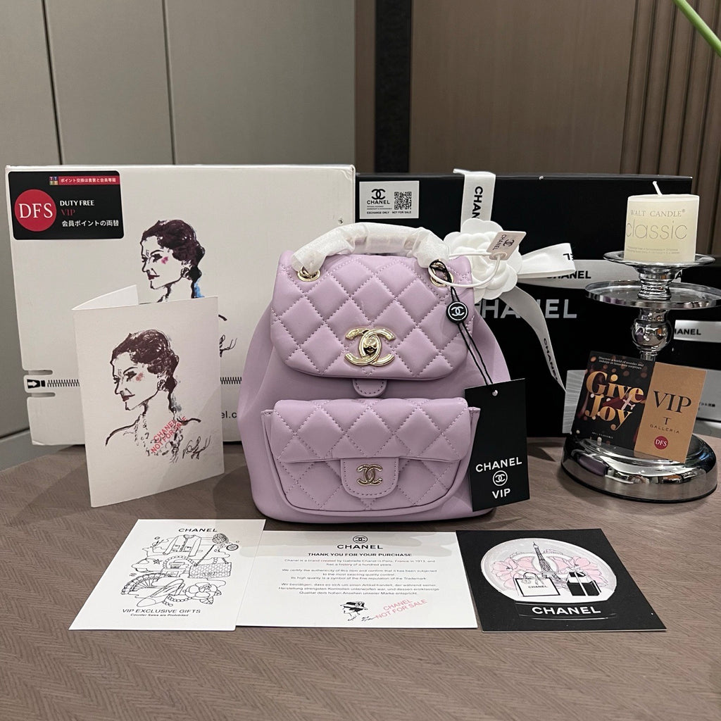 Lilac Leather Mini Backpack