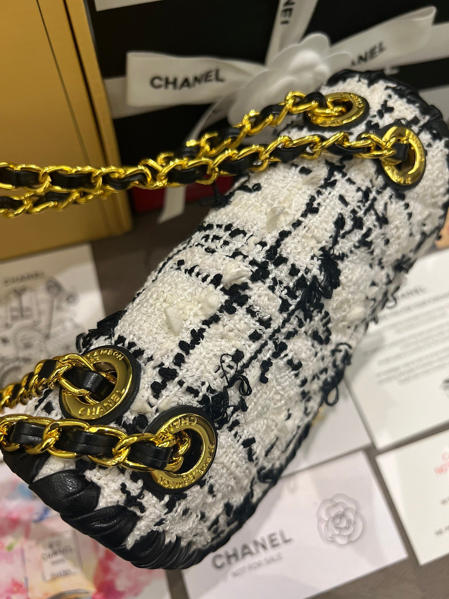 Tweed Crossbody Mini rectangle Bag