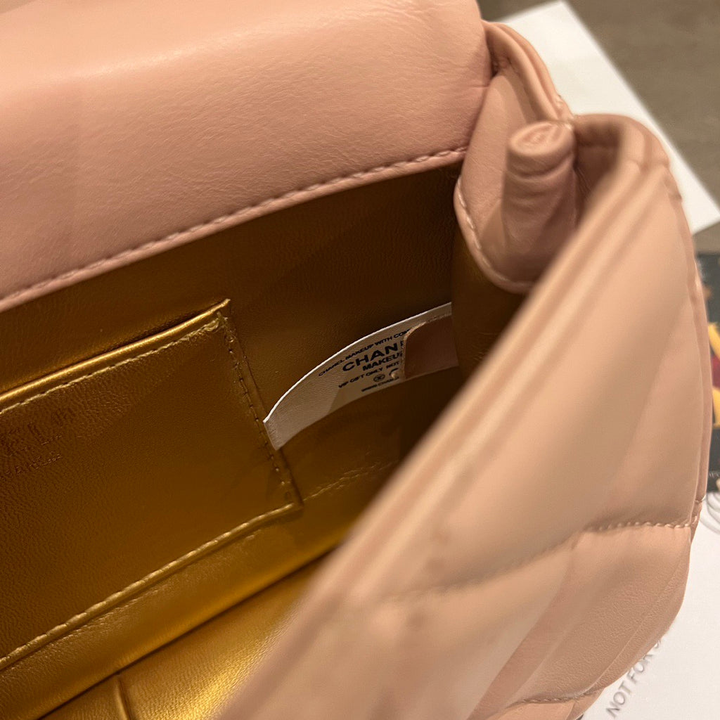 Pink Quilted Lambskin Double Pearls Flap bag