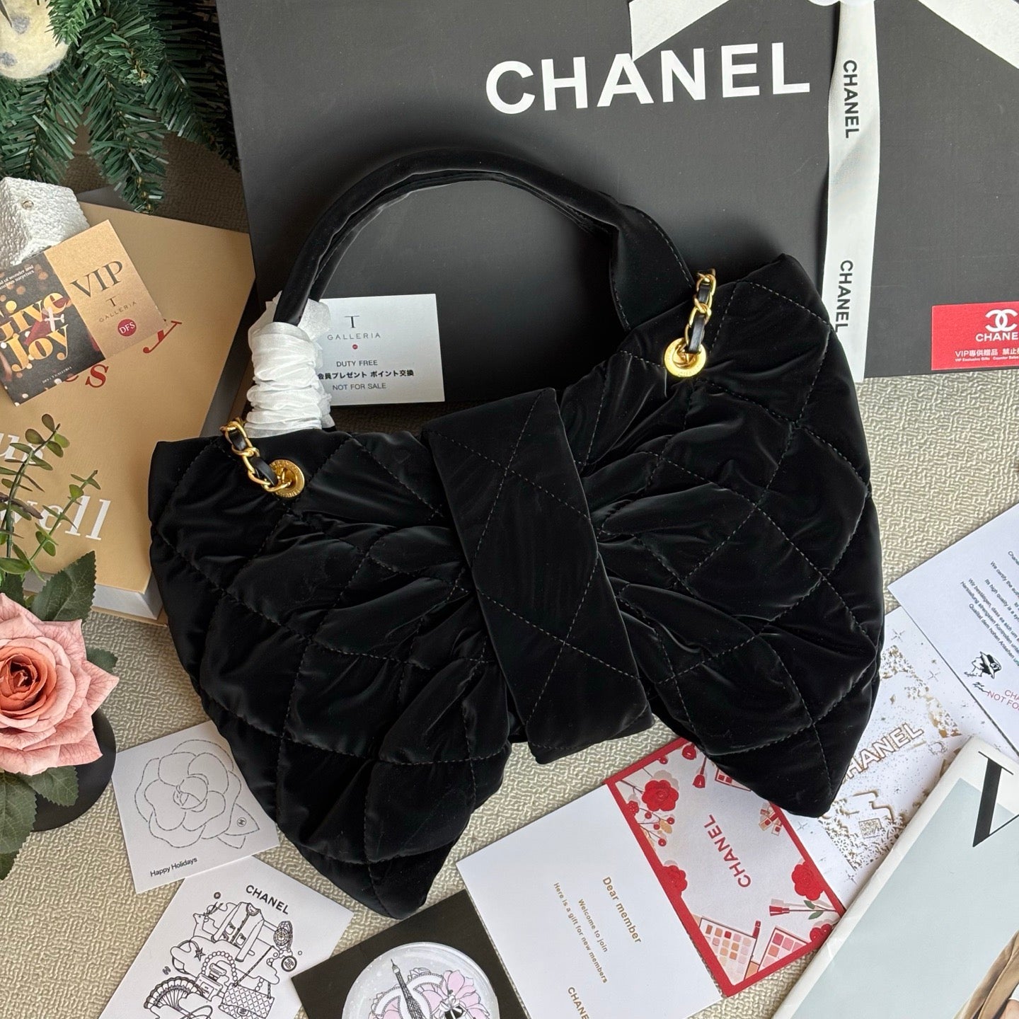 Black Cute Velvet Bow 25K