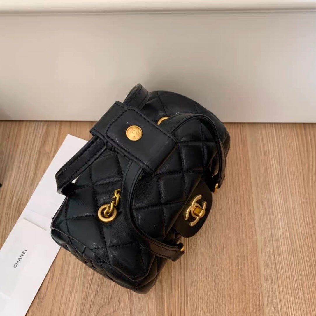 Leather mini Bowling Bag