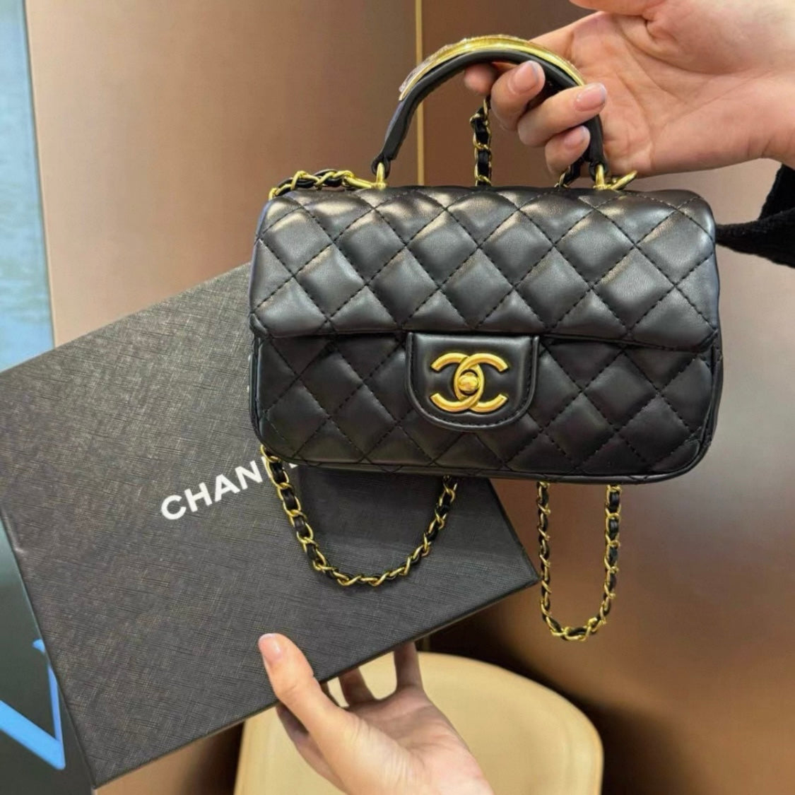 PU Small Flap Bag with Handle