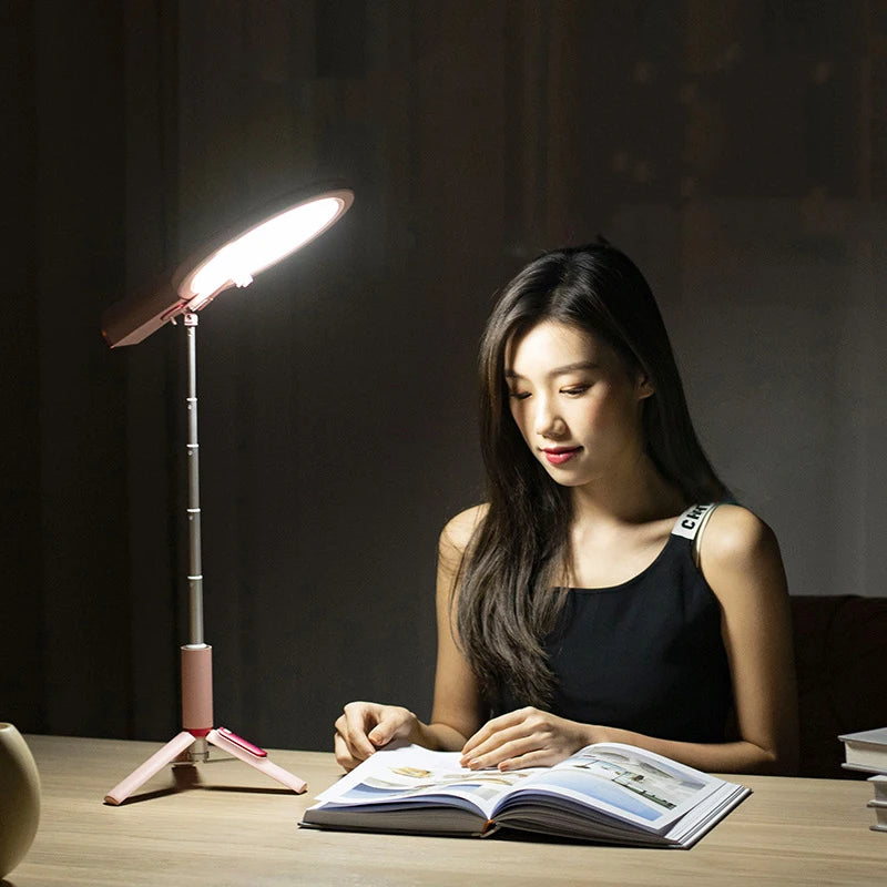 Professional Makeup Beauty Live Selfie Ring Light with Tripod and Mobile Phone Holder Lovely Pink Cherry