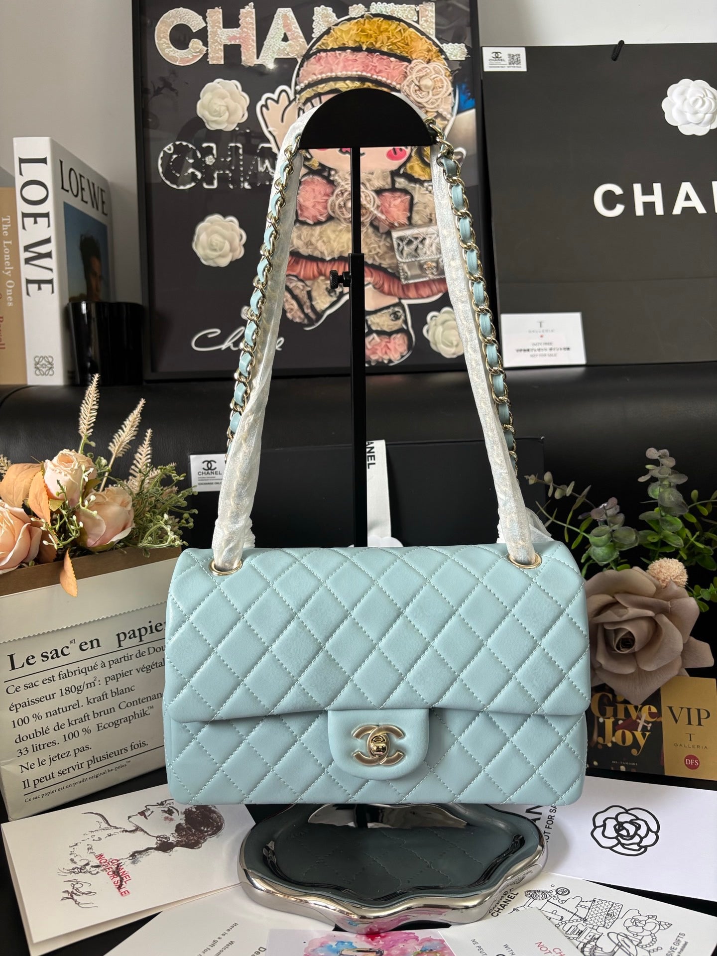 Sheepskin Baby Blue Classic Flap Medium