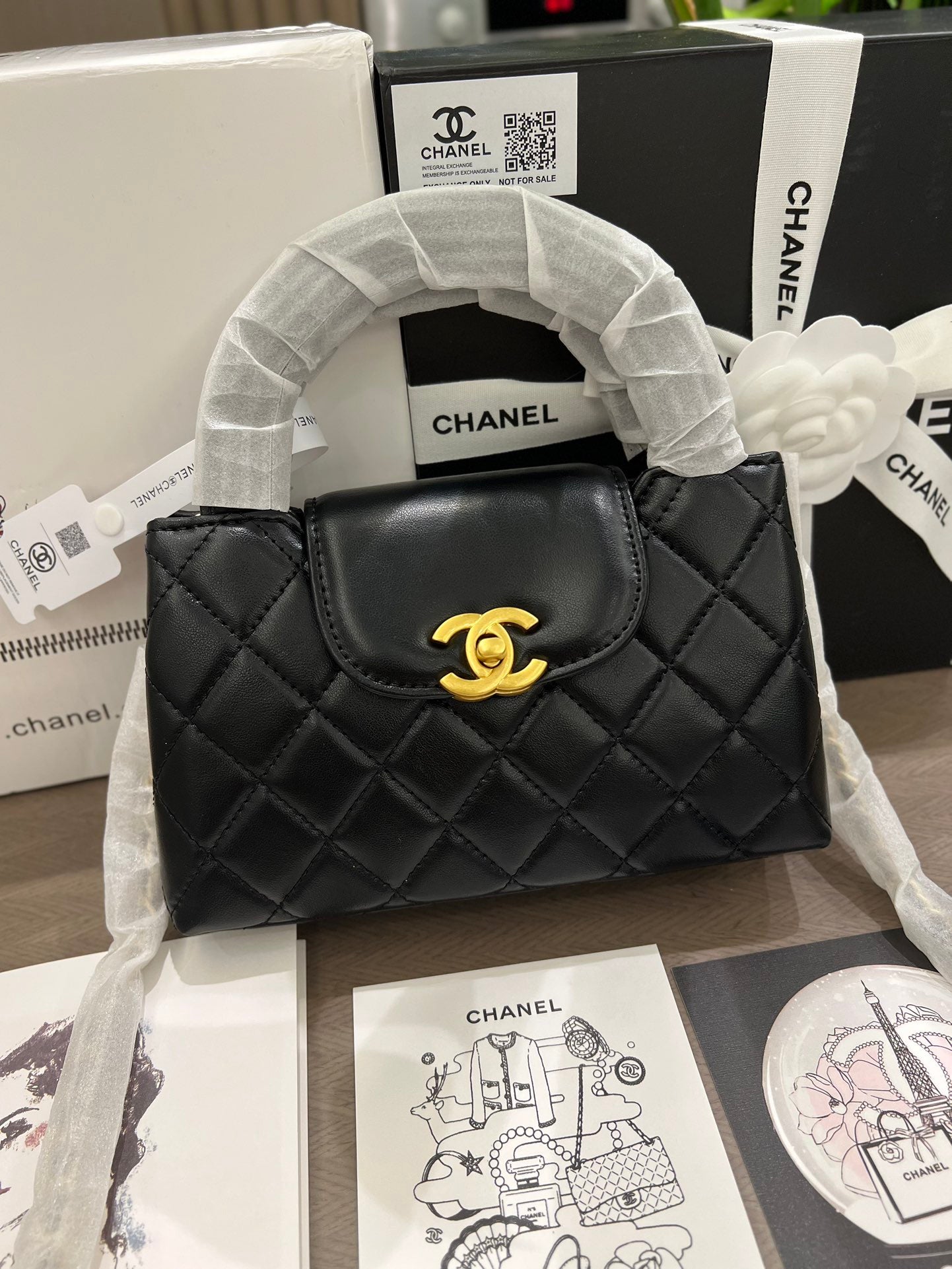 Black 23K Kelly Bag Leather