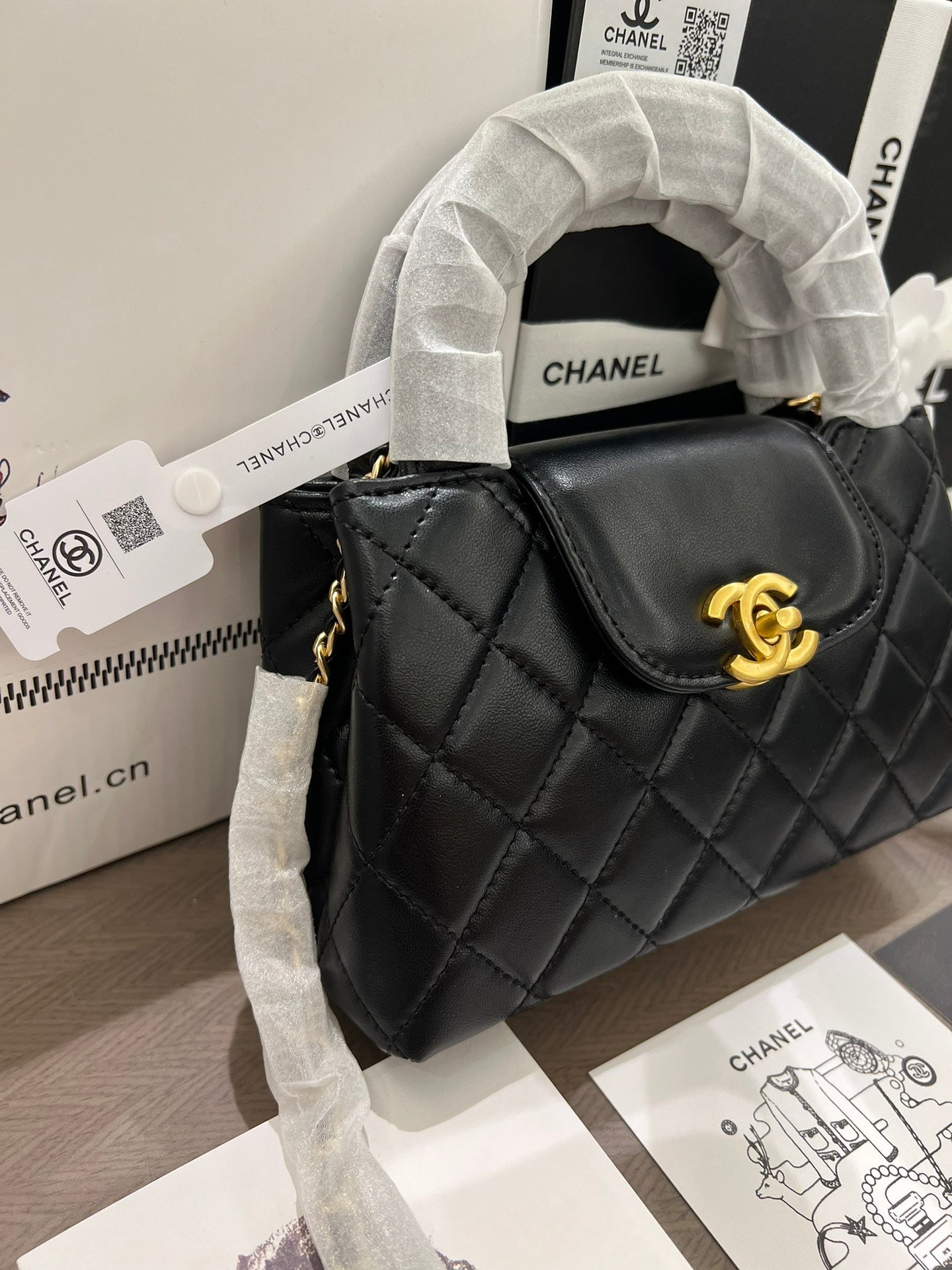 Black 23K Kelly Bag Leather