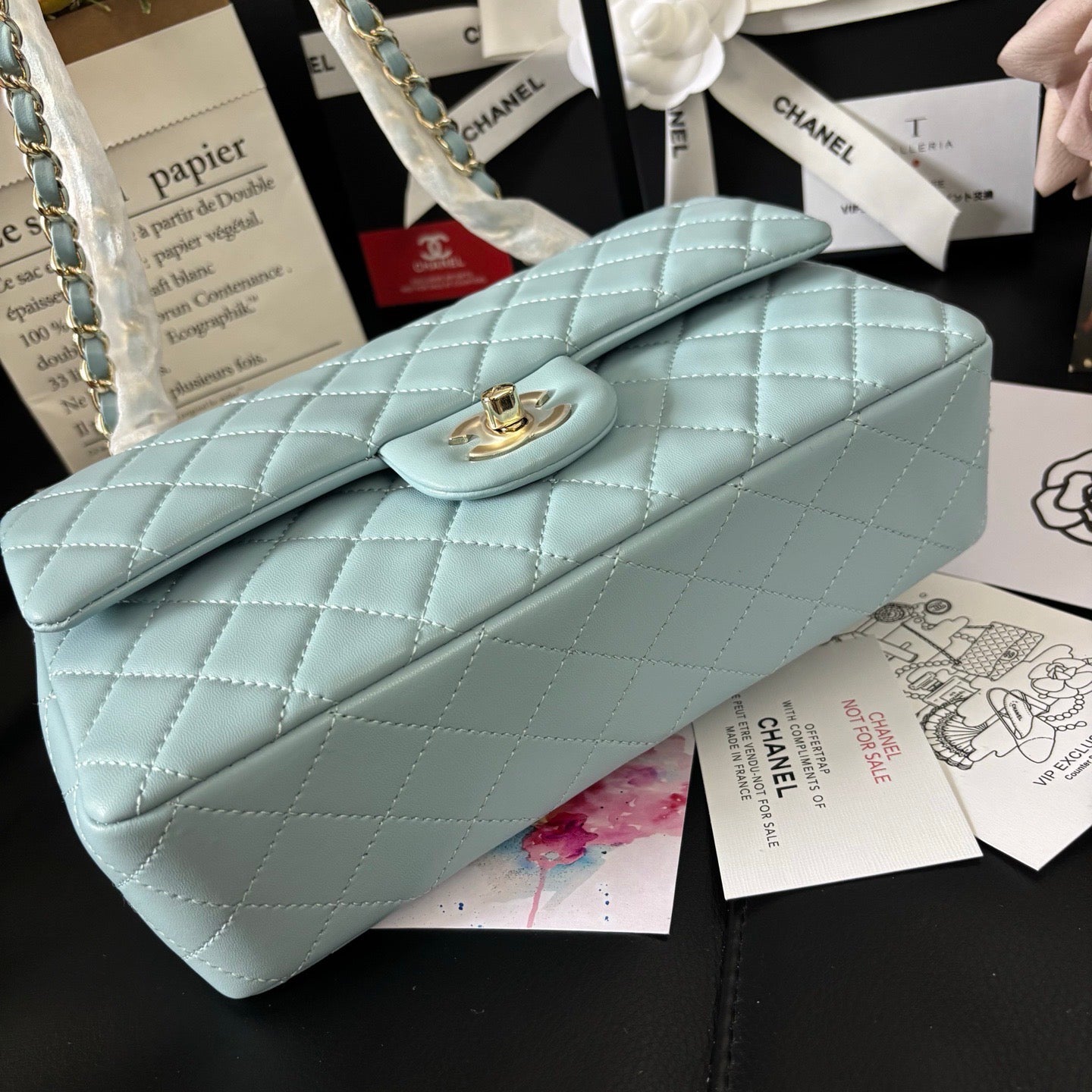 Sheepskin Baby Blue Classic Flap Medium