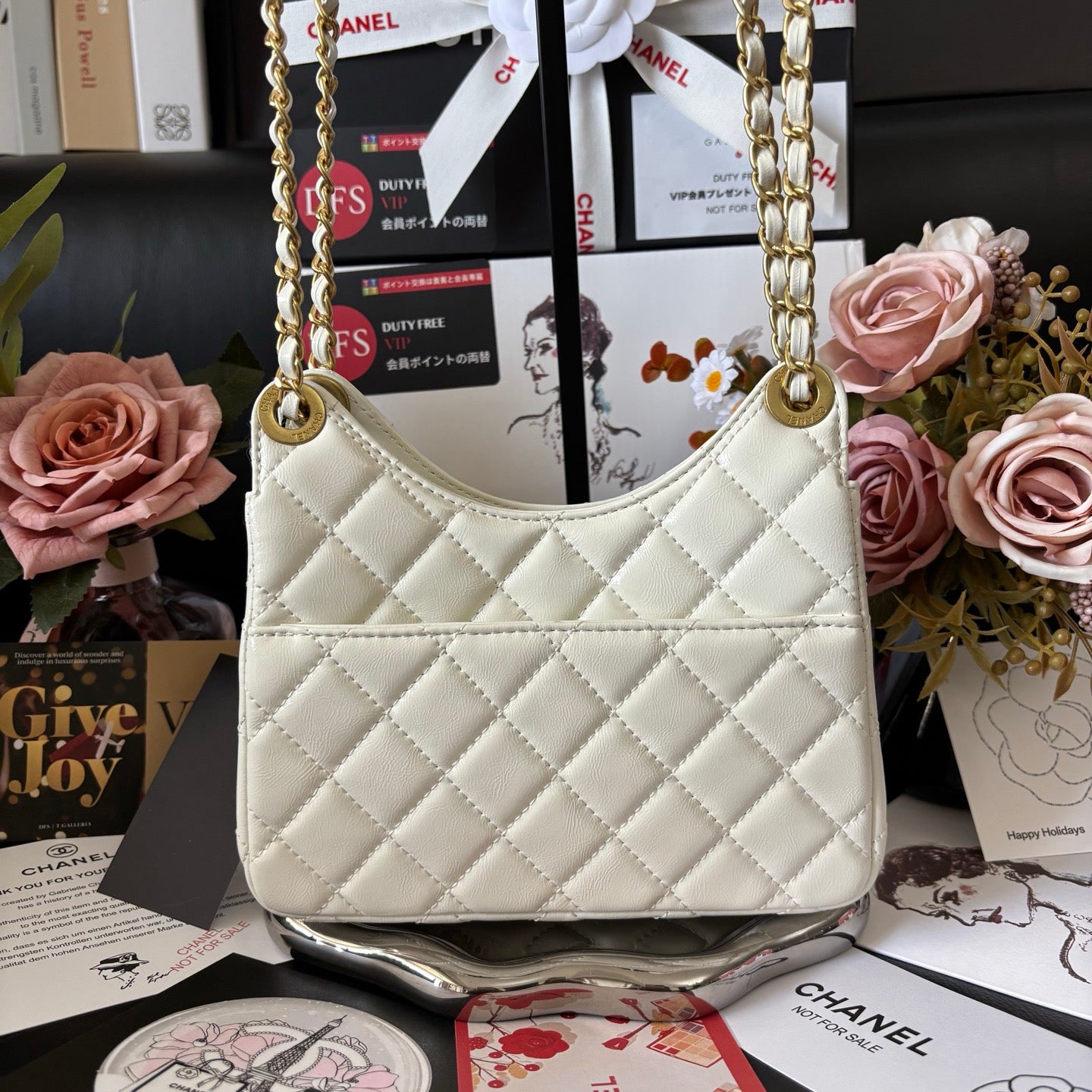 White Sheepskin Mini 23 Bag