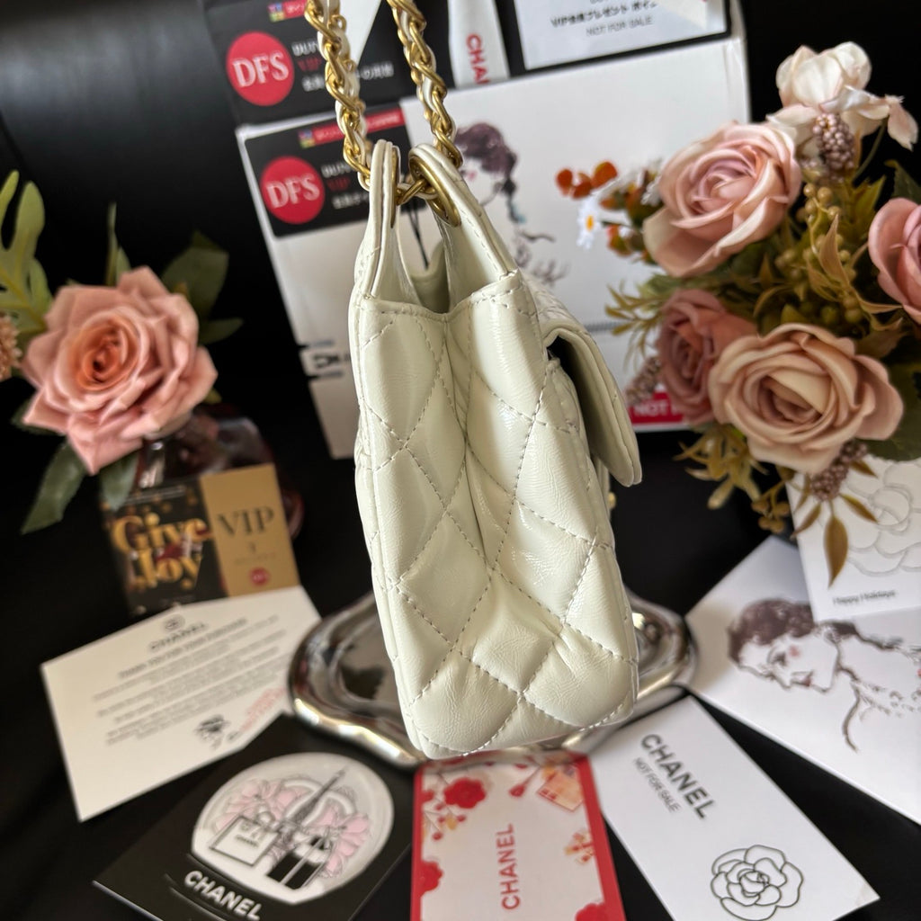 White Sheepskin Mini 23 Bag