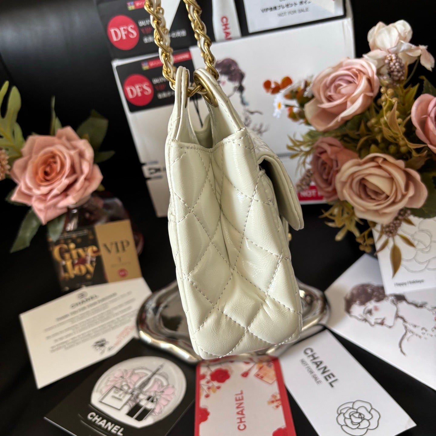 White Sheepskin Mini 23 Bag