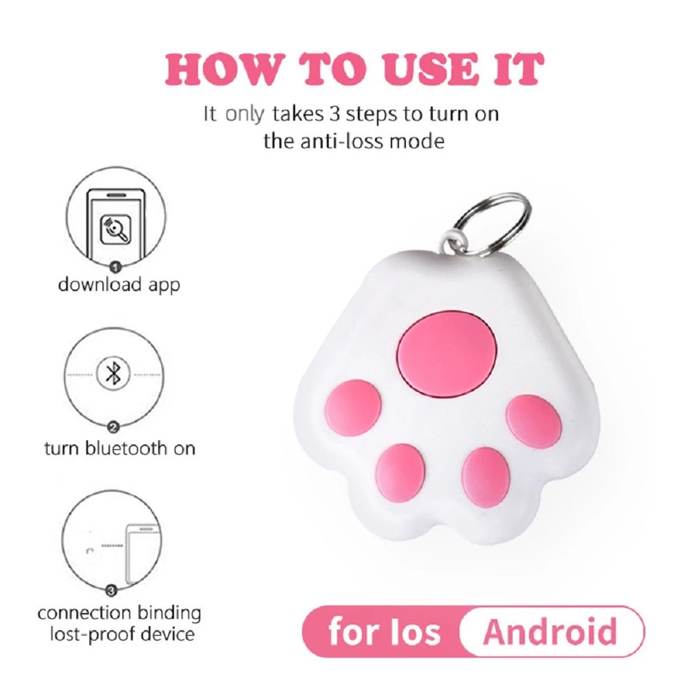 Pet Tracking Wireless Bluetooth Connection Positioning Alarm Device Lovely Pink Cherry